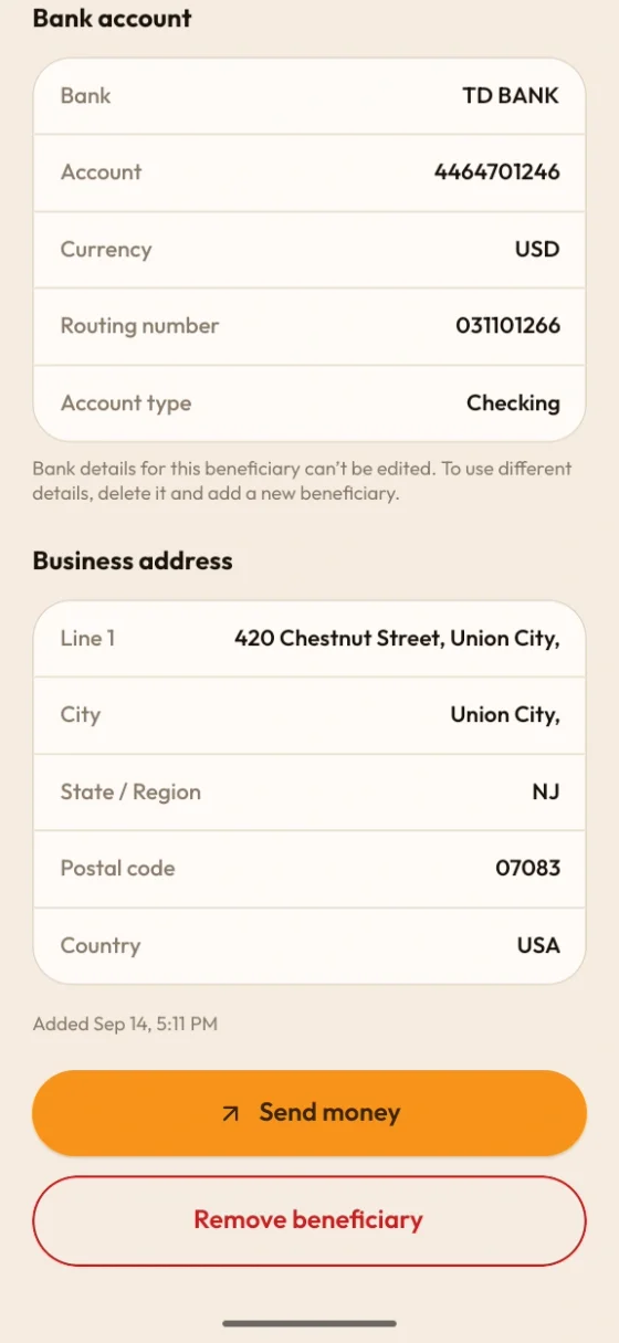Cyphalet app — track your payment